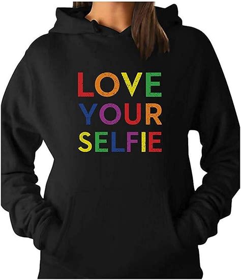 Love Your Selfie Rainbow Gay And Lesbian Pride Women Hoodie Uk