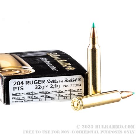 20 Rounds Of Bulk 204 Ruger Ammo By Sellier And Bellot 32 Gr Pts