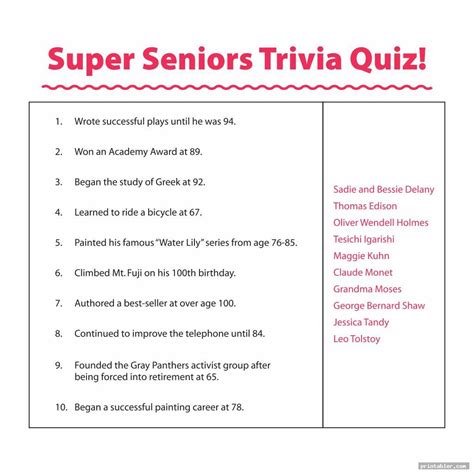 Free Printable Trivia For Seniors Web We Hope Using These Trivia Lists