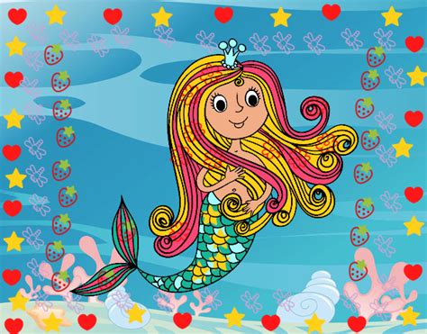 Dibujo De Princesa Sirena Pintado Por En Dibujos Net El D A A The