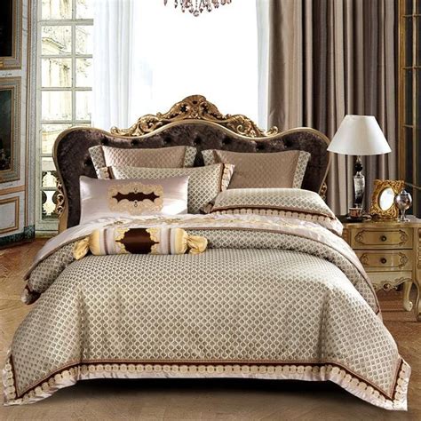 Find beautiful duvet covers & sets. Jacquard Satin Silk Royal Luxury Brown Bedding Set in 2020 ...