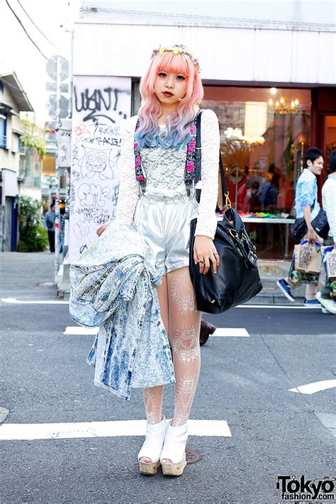Dip Dye Hair And Silver Shorts In Harajuku Japanese Street Fashion Tokyo