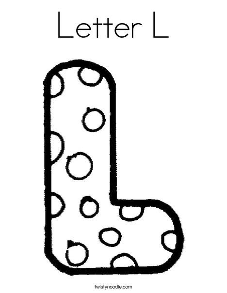 Letter L Coloring Page - Twisty Noodle