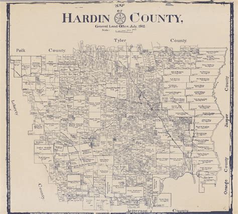 Map Of Hardin County Side 1 Of 1 The Portal To Texas History