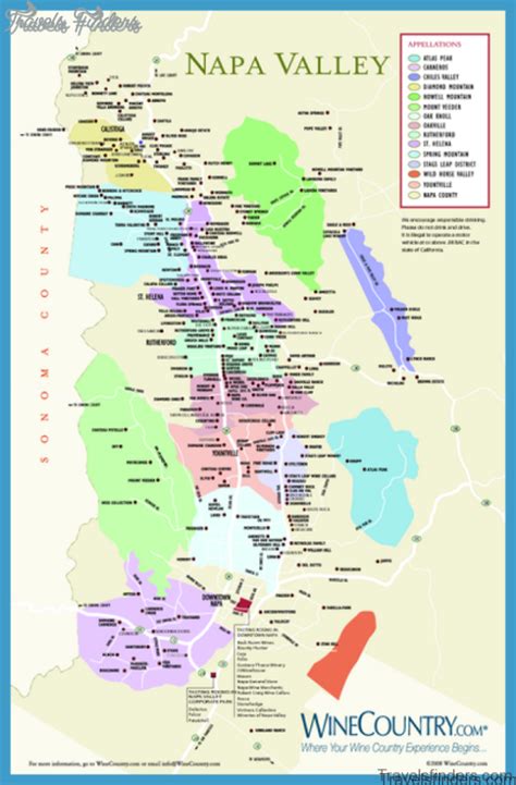Map Of Napa Valley Travelsfinders Com