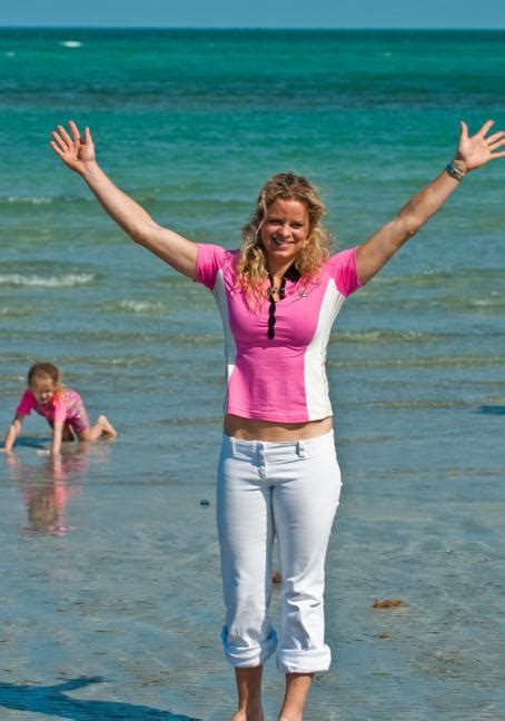 Kim Clijsters At The Beach After The Win At The Sony Ericsson Open