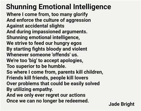 Shunning Emotional Intelligence By Jade Bright Emotional Intelligence