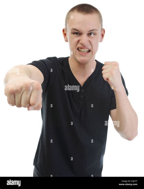 Angry Man Punched Stock Photo Alamy