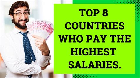 Top 8 Highest Salary Paying Countries In The World Countries With