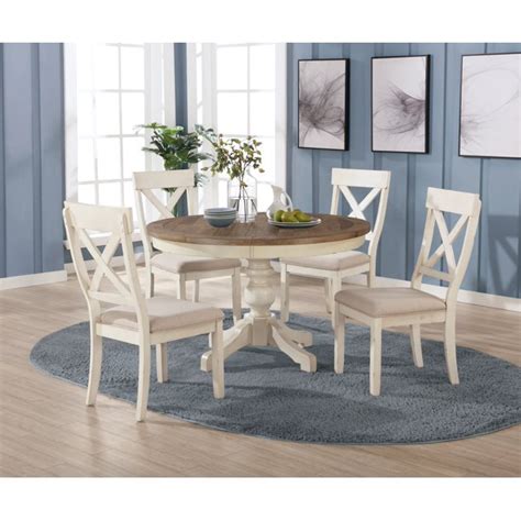 Babylon torrento round small table. Prato 5-Piece Round Dining Table Set with Cross Back ...
