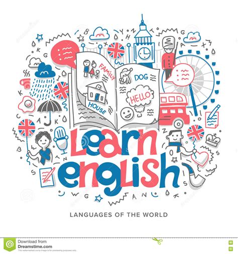 Learn English Concept Illustration Stock Vector