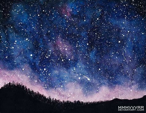 Starry Sky Watercolor At Explore Collection Of