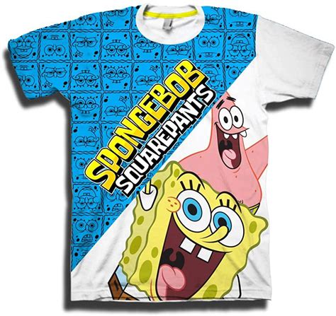 Spongebob Squarepants Boys T Shirt Large Diagonal