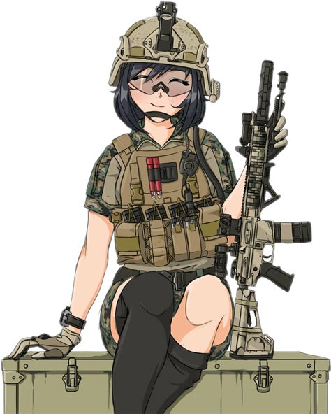 Gun Guns Animegirl Soldier Army Freetoedit