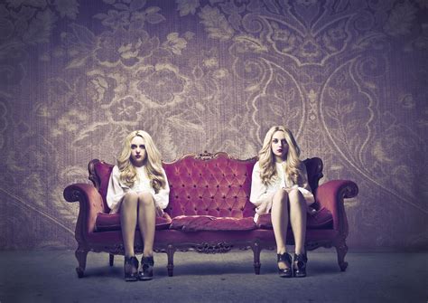 Wallpaper Blonde Photography Couch Twins Girl Retro Photograph Image Photo Shoot