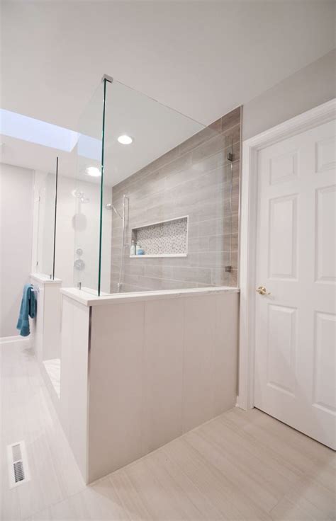 master bathroom doorless walk in shower ideas