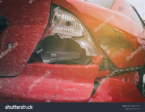 Red Car After Accident Broken Bumper Stock Photo 2162171717 Shutterstock