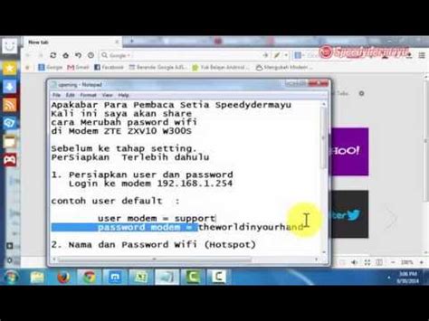 A pop up will appear to confirm the changes. cara merubah nama dan password wifi modem ZTE ZXV10 W300S - YouTube