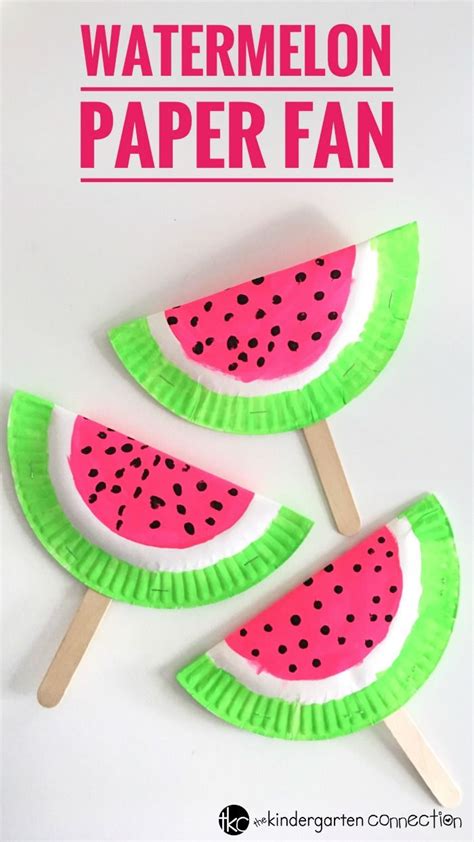 Easy Paper Fan Watermelon Craft For Kids Summer Crafts