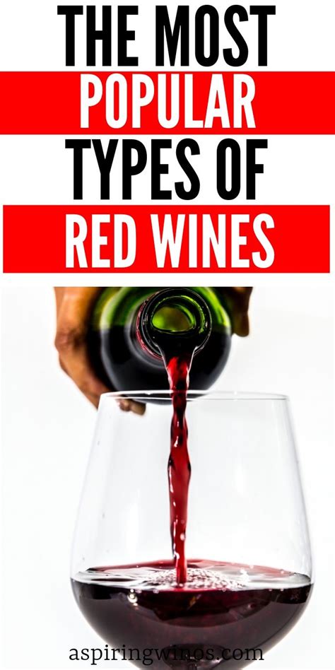 Most Popular Types Of Red Wine Types Of Red Wine Red Wine Best Red Wine