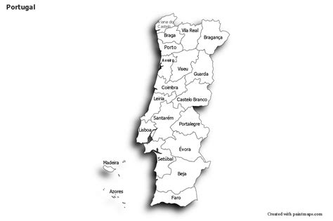 Mapas De Muestra Para Portugal Blanco Negro Sombr O Portugal Map