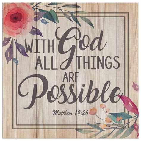 Bible Verse Wall Art Matthew 1926 With God All Things Are Possible