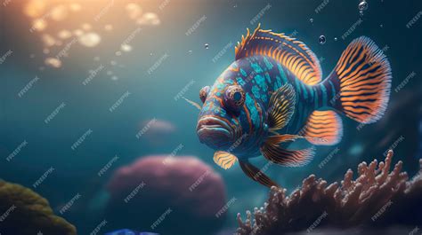 Premium Photo Colorful Mandarin Fish In The Ocean Photography Of A