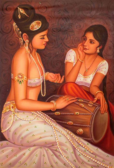 two nubile friends dallying with the dholak