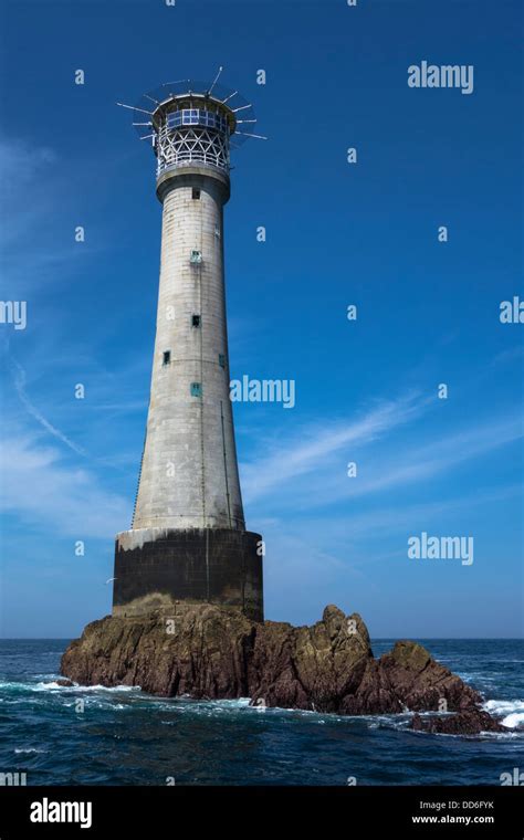 Bishop Rock Lighthouse Isles Of Scilly Cornwall Stock Photo Alamy