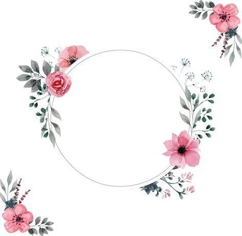 Pink Flower Frame Png