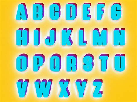 3d Alphabet Text 3d Model Max Obj 3ds Fbx Dwg