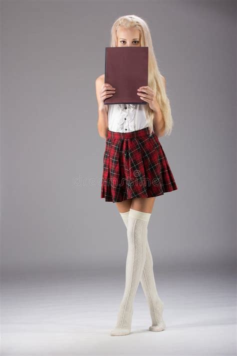 Lovely Girl In Plaid Short Skirt Stock Image Image Of Pretty Checkered 62620755
