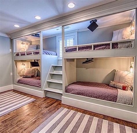 A Facebook Post With Two Bunk Beds In The Middle And One On The Other Side