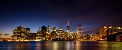 New York City Wallpaper 4k Long Exposure Skyline