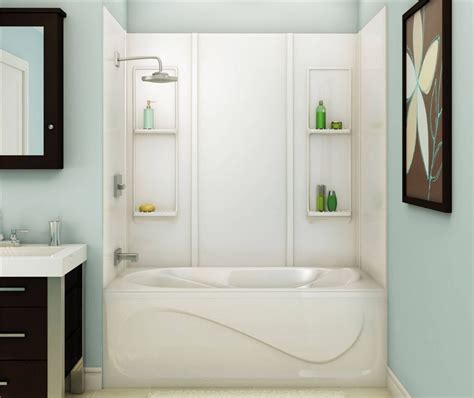 However, if you are looking to add a bathtub to an otherwise finished space, or at least already tiled… some standard styles include: Maax Elan 5-Piece Bathtub Wall Kit, 48 - 61 in L x 30 - 32 ...