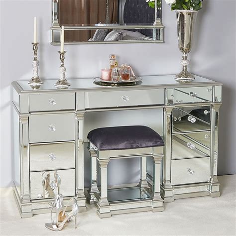 Shop for bedroom vanity table drawers online at target. Athens Silver Mirrored 9 Drawer Dressing Table | Picture ...