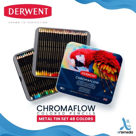 Jual Pensil Warna Derwent Chromaflow Pencil Color Set Metal Tin Set