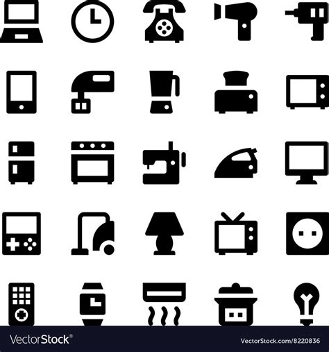 Home Appliances Icons 1 Royalty Free Vector Image