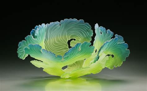 Brilliant Green And Teal Seafan By Glass Artist Janet Kelman Fused Glass Wall Art Glass Art