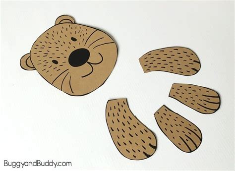 Stuffed Paper Bag Sea Otter Craft With Printable Template Paper