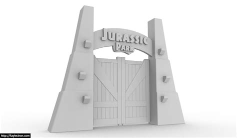 Jurassic Park Main Gate 1994 3d Print File Etsy Uk