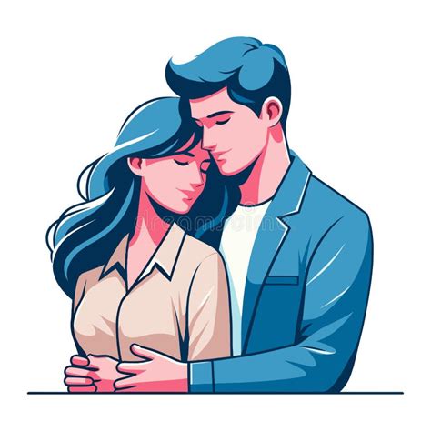 Romantic Couple Lovers Vector Illustration Happy Young Male Female Couple Together Wife And