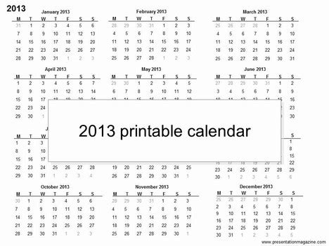 Calendars are blank and printable. Free 2013 printable calendar template
