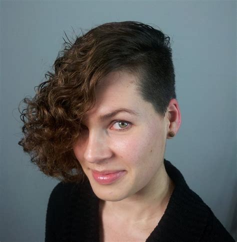 Front View Curly Bob With Shaved Side Shaved Side Hairstyles Short