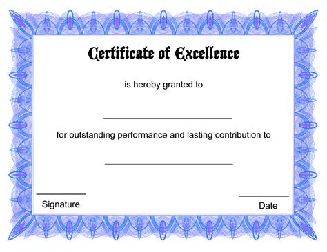 Printable Blank Certificate Templates Yuderma