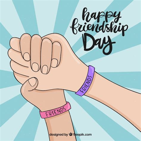 Free Vector Friendship Day Background With Hands