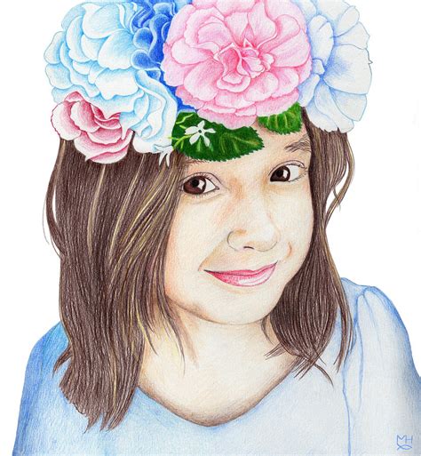 Flower Girl Drawing By Marilyn Hilliard Fine Art America