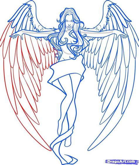 Как нарисовать ангела девушку с крыльями карандашом поэтапно Как нарисовать девушку ангела