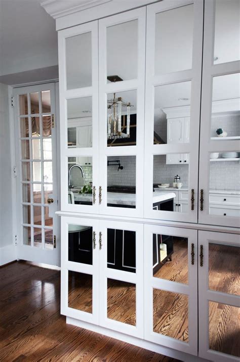Remove the old doors and drawer fronts. mirrored kitchen cabinets easy natural inside mirrored ...