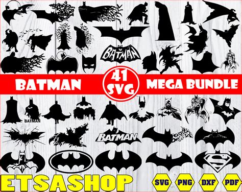 Batman Svg Bundle Cut Files Bat Man Logo Svg Batman Clipart Cricut